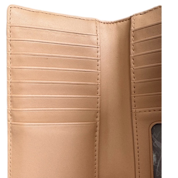 Kate Spade Pebbled gray leather long wallet snap closure zipper pouch embossed - Picture 6 of 12